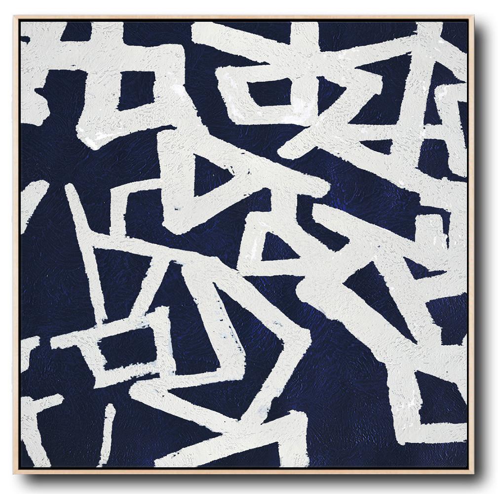 Navy Blue Minimalist Painting #NV111A